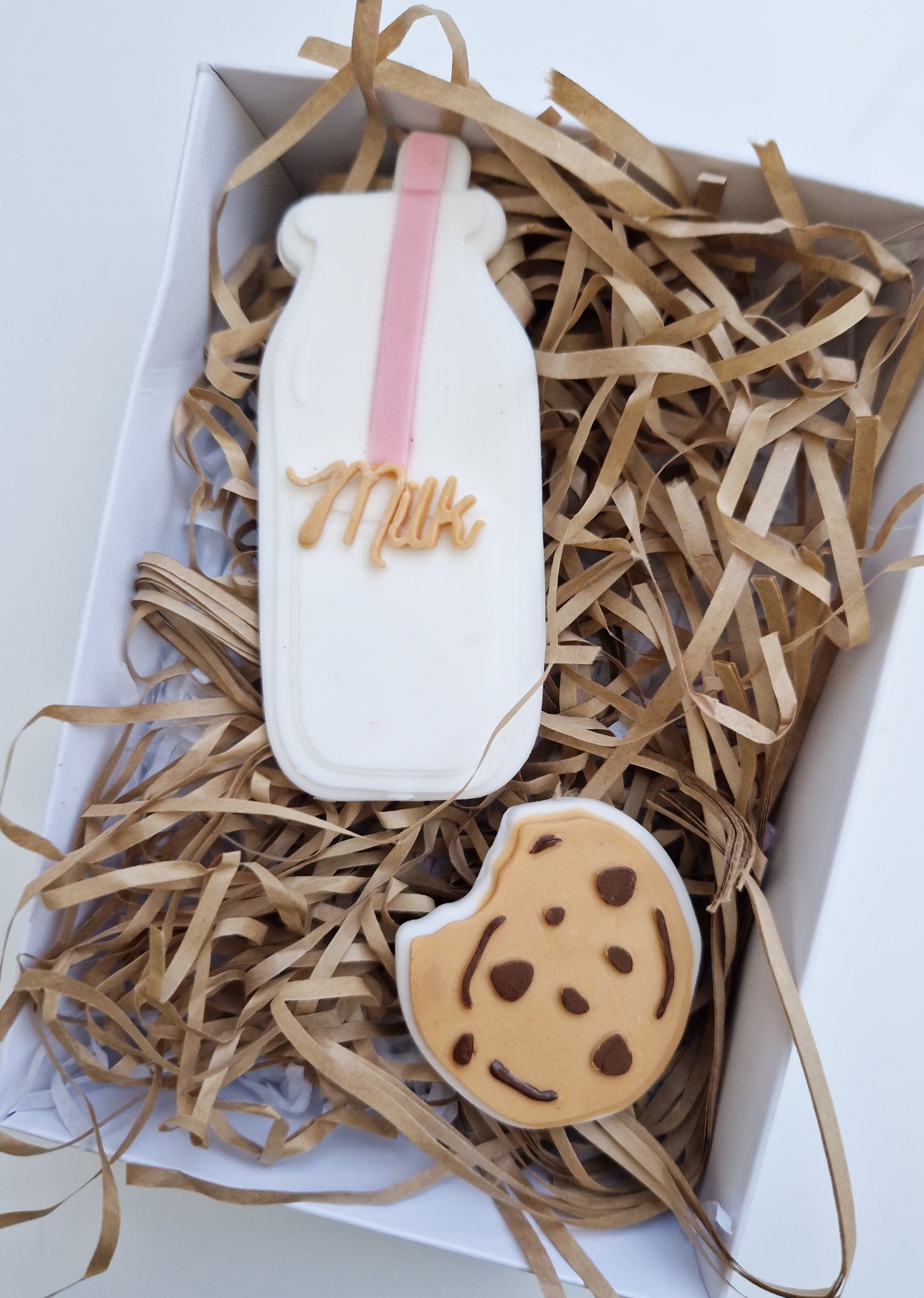 Christmas 'Bottle of Milk & Cookie' fondant embosser & cutter (cookie stamp)