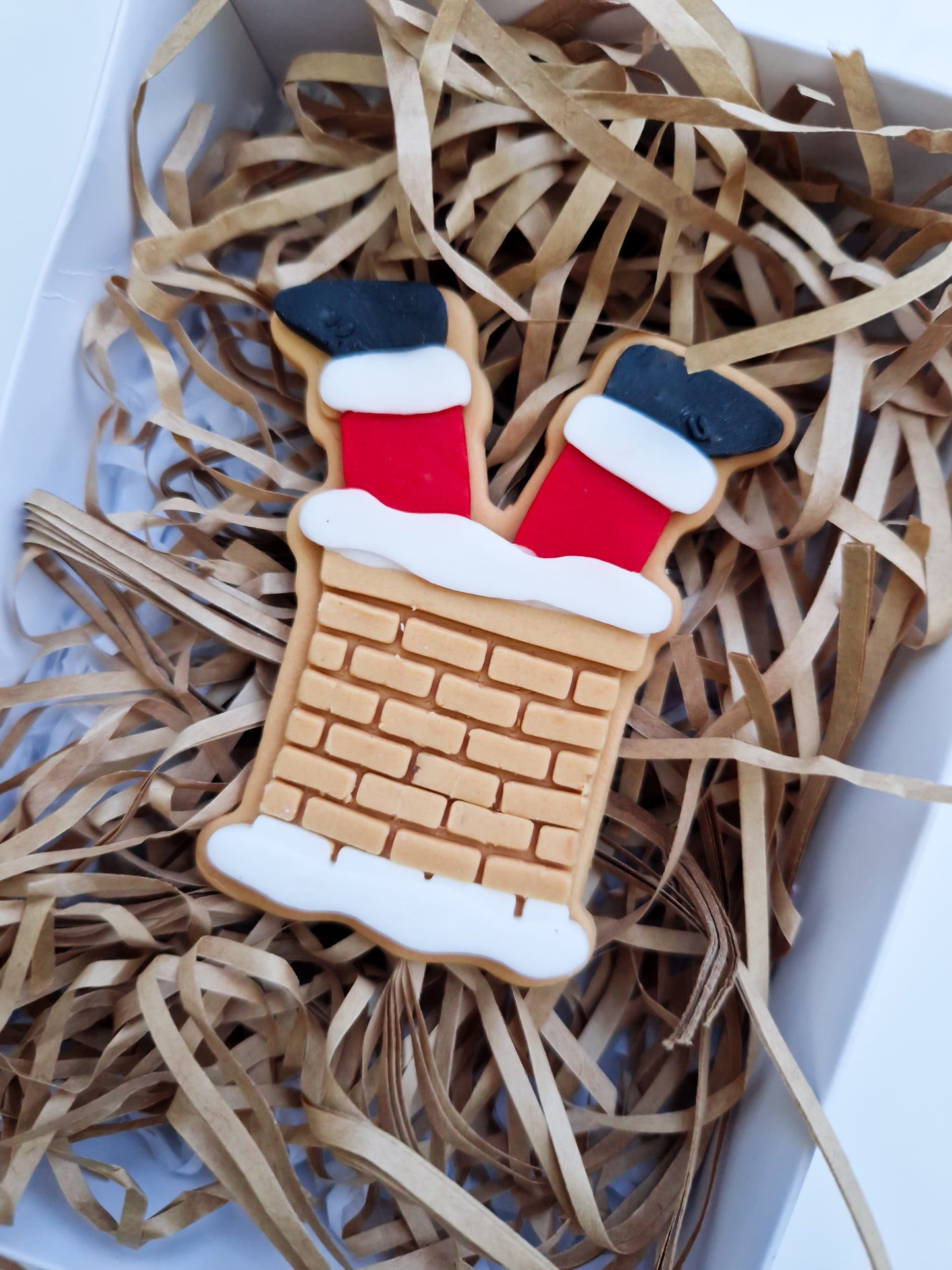 Christmas 'Santa's Stuck up in the Chimney' fondant embosser & cutter (cookie stamp)