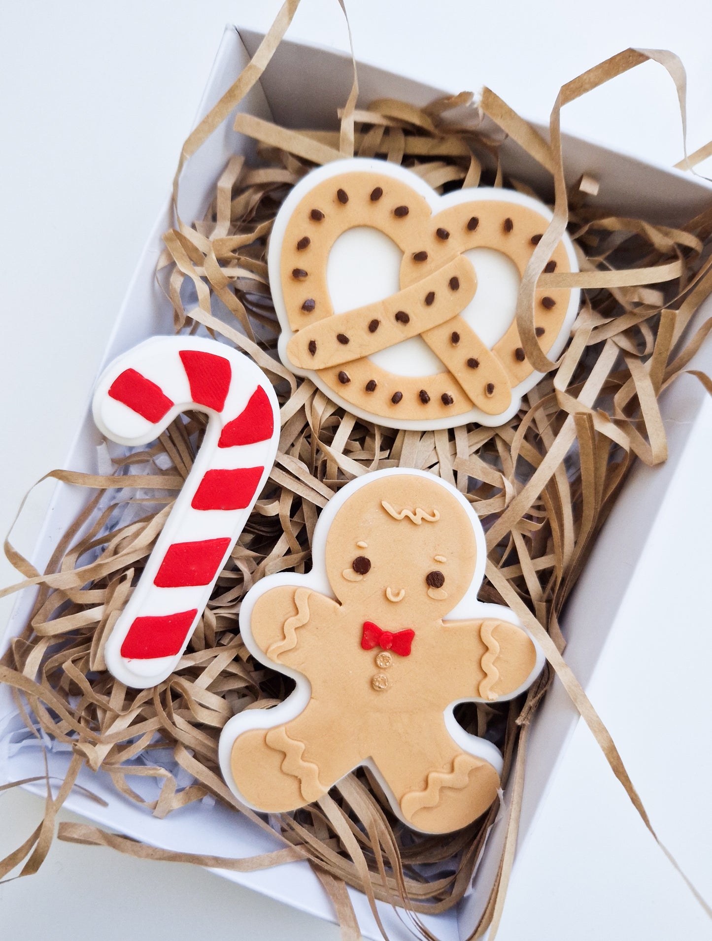 Christmas 'Set of Pretzel, Sugar Cane and Gingerman' fondant embosser & cutter (cookie stamp)