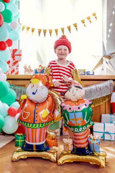 Standing foil balloon Santa, 63x106 cm, mix