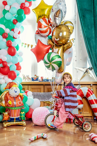 Standing foil balloon Santa, 63x106 cm, mix