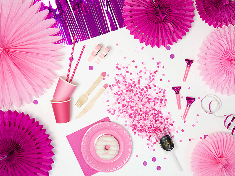 Confetti push pop, mix of colours light pink and dark pink
