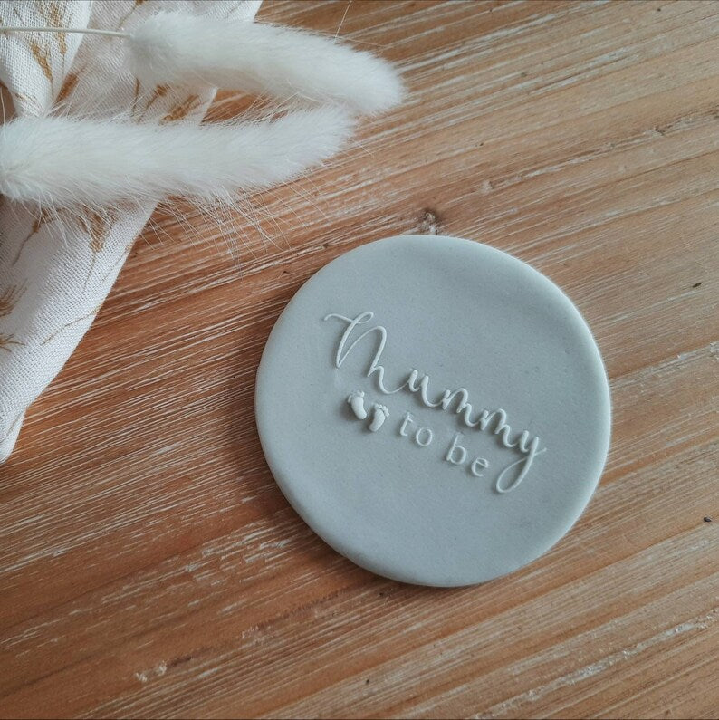 Baby shower 'Mummy to be' fondant embossers (cookie stamp)