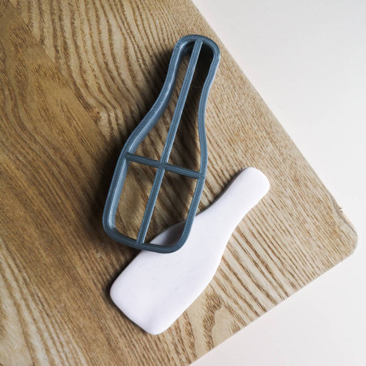 Birthday Party 'Bottle of prosecco' fondant embossers (cookie stamp) & cutter