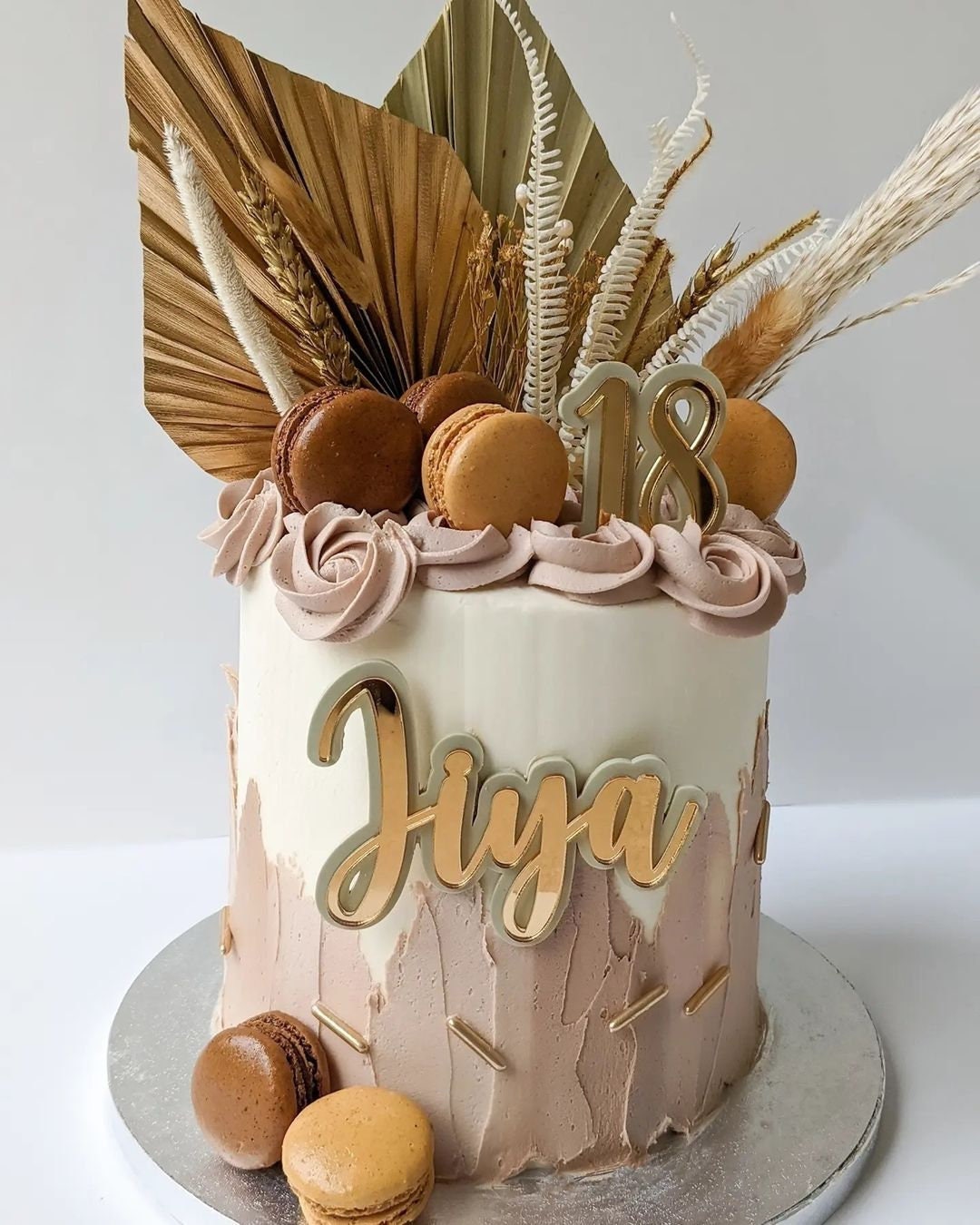 Personalised Double-Layer Cake Charm Topper - 'Name + Age'