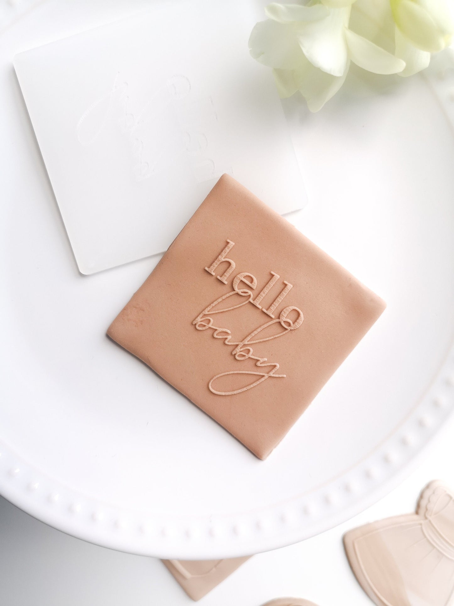 Hello baby fondant embosser (cookie stamp)