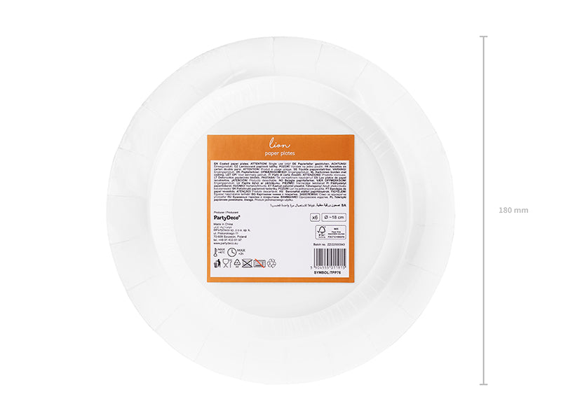 Plates Leo, mix, 18 cm (1 pkt / 6 pc.)