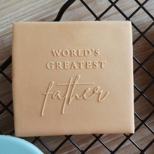 Father's day 'World's greatest father' fondant embossers (cookie stamp)