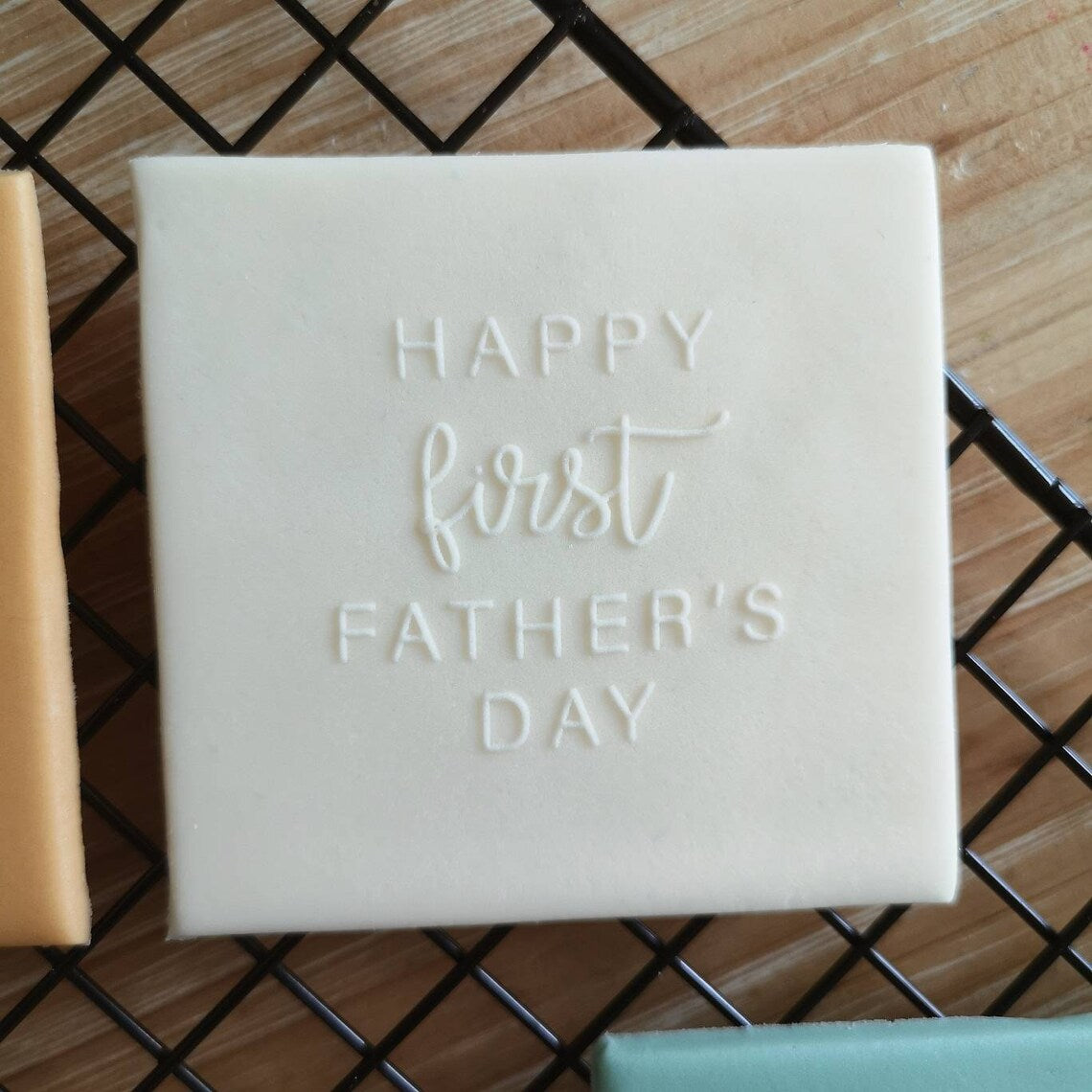 Father's day 'Happy first father's day' fondant embossers (cookie stamp)