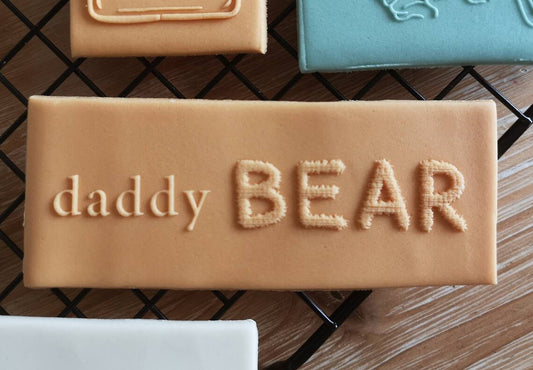 Father's day 'Daddy bear' fondant embossers (cookie stamp)