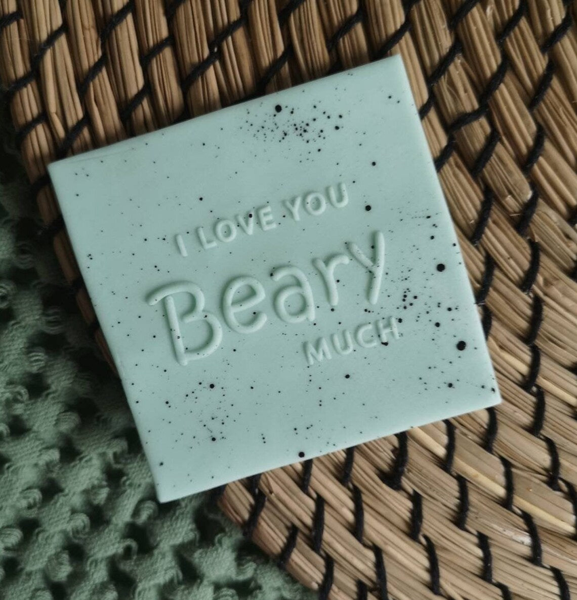 Father's day 'I love you beary much' fondant embossers (cookie stamp)