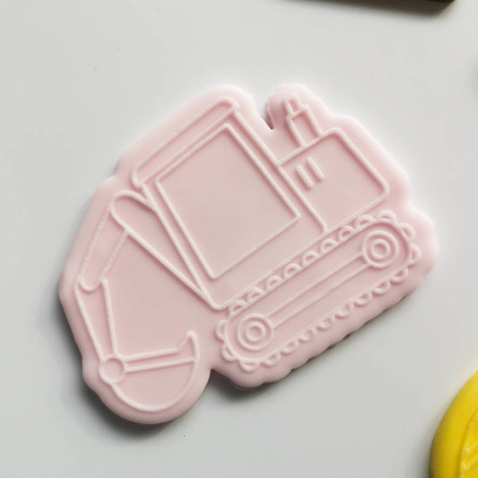 Excavator fondant embossers (cookie stamp) & cutter