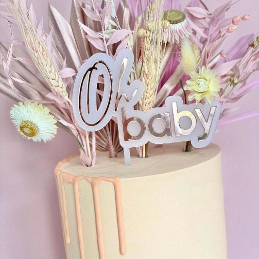 Personalised Double Layer Acrylic Cake Topper - 'Oh Baby'