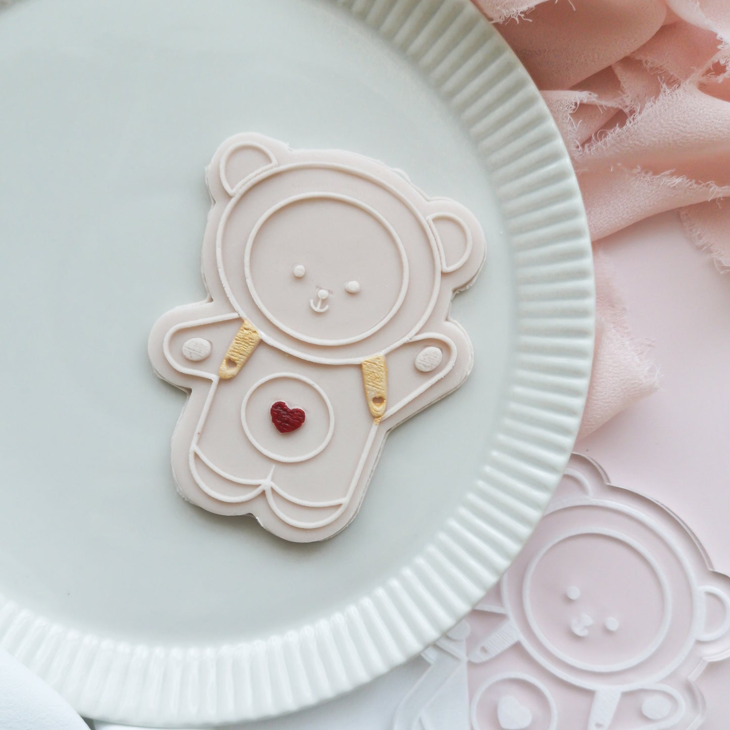 Space Teddy fondant embossers (cookie stamp) and cutter