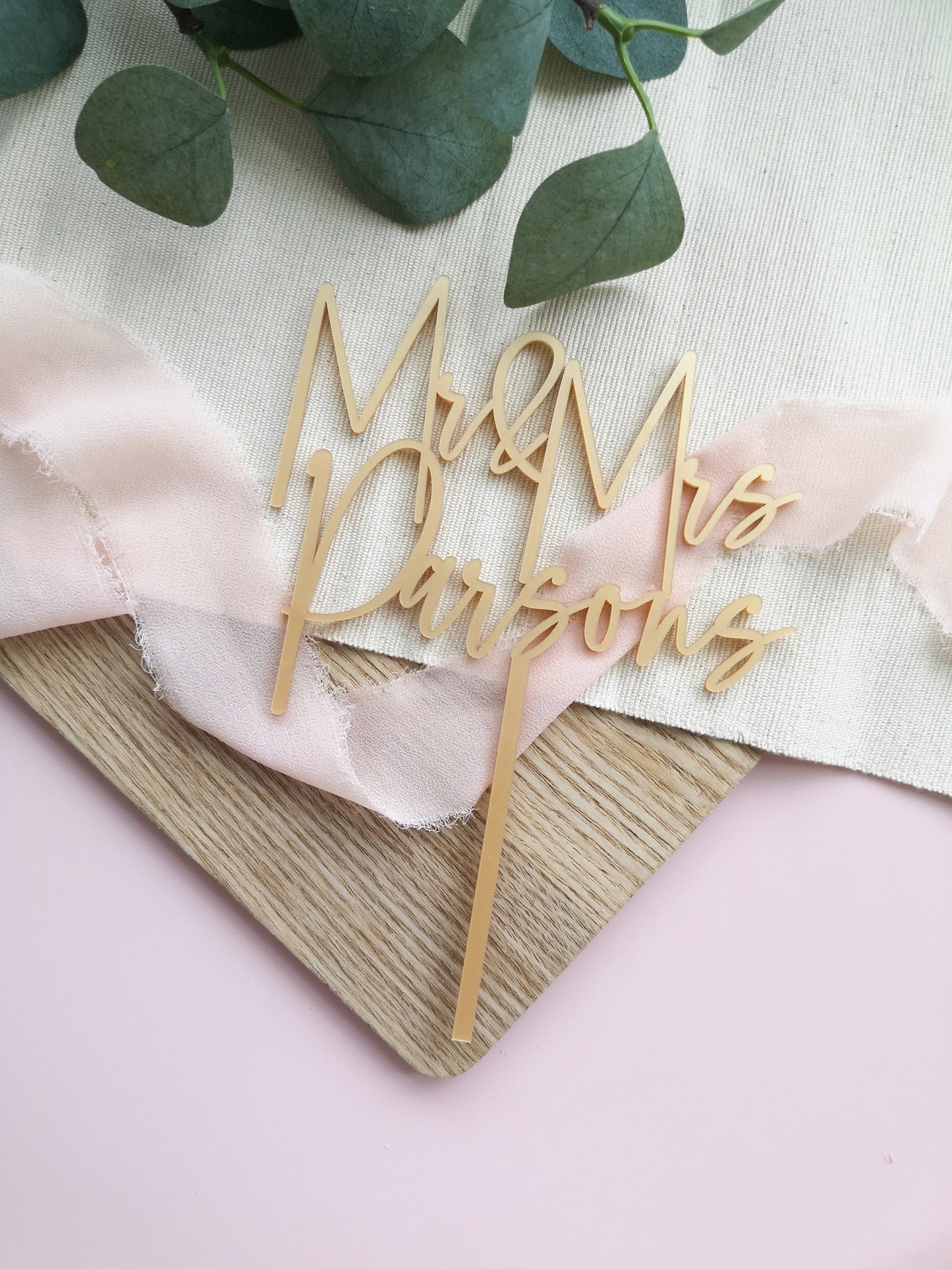 Personalised Single Layer Acrylic Cake Topper 'Minimalistic Style'